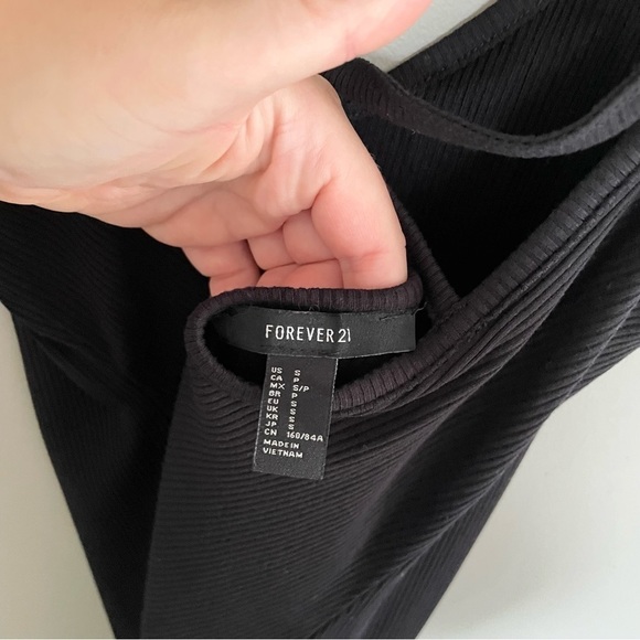 NWOT | Black | Ribbed | Fitted | Low Back | Crisscross | Mini Dress | Size Small - Picture 7 of 8